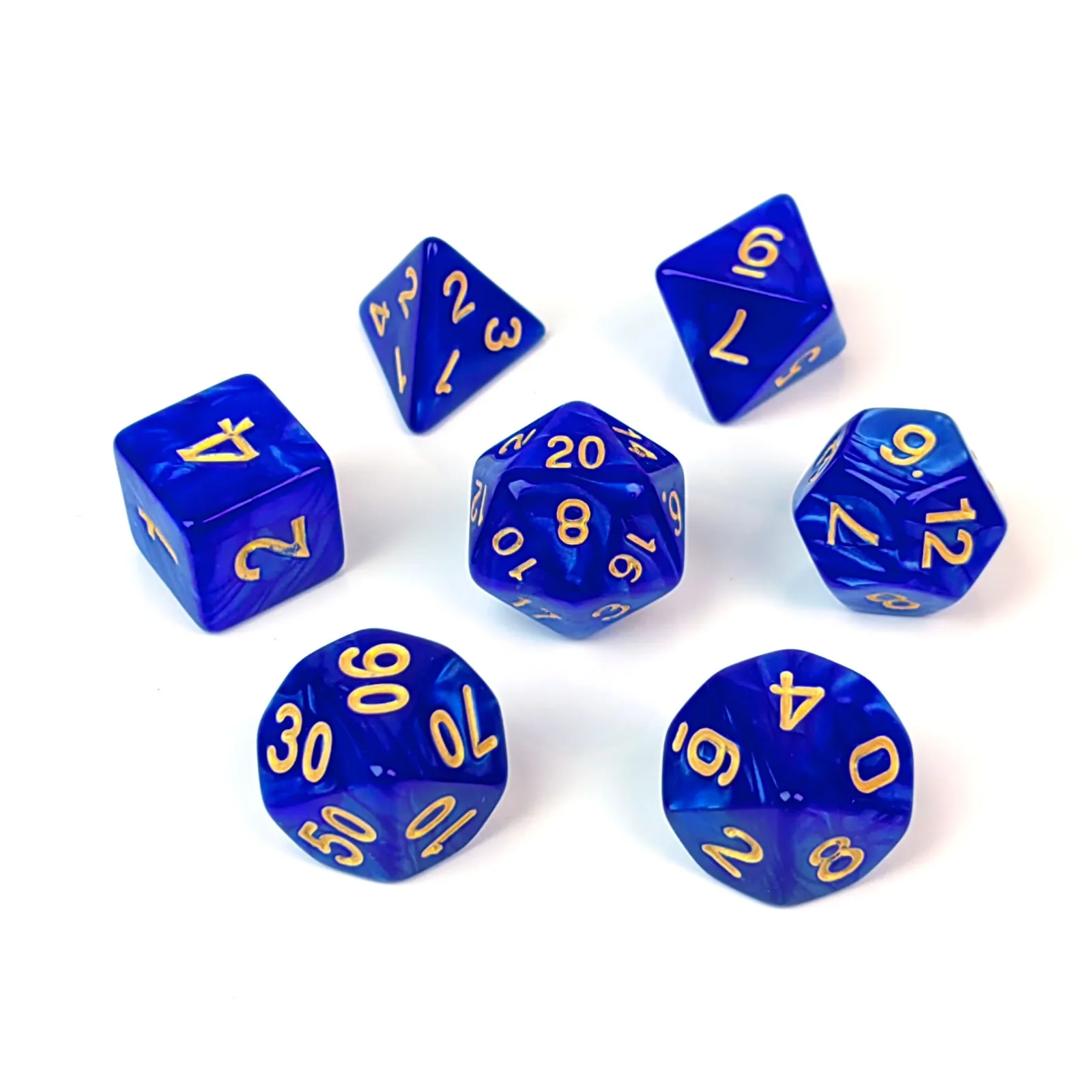 7 шт. набор синих кубиков DND многогранных для D & Dungeons и драконов играющих в ролевые игры COC MTG TTRPGs