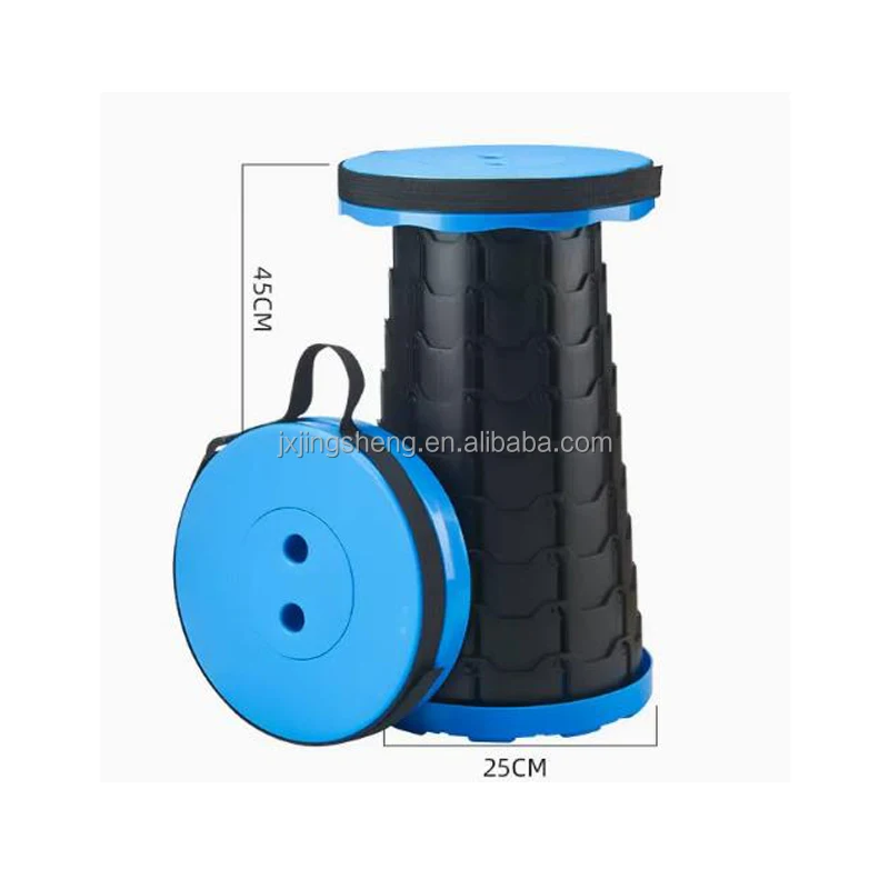 1pc Available Durable 150kgs Weight Capacity Small Folding Camping Chair Retractable Stool Plastic