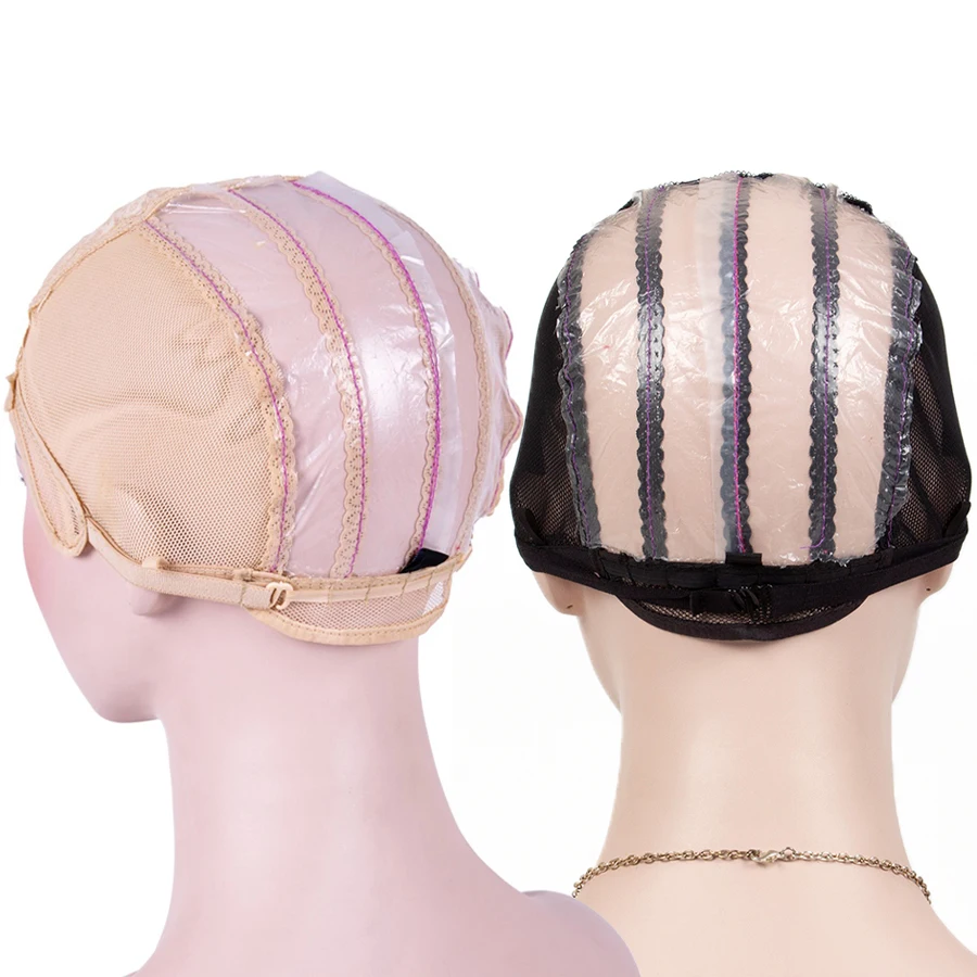 Leeons Beige Upart Glueles Weaving Mesh Plastic Nude Wig Cap
