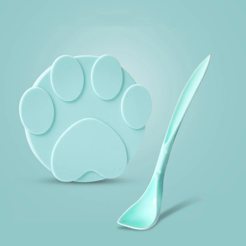 Portable Silicone Dog Cat Canned Lid dog Food Sealer Spoon Pet Food Cover Storage Fresh-keeping Lids Bowl