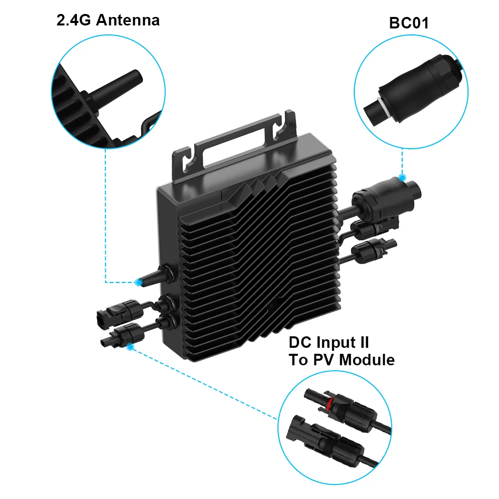 Ac Solar Inverter Single Phase Micro-Inverter 12V On Grid Solar Micro Inverter 800W For Roof Mounting Solar Energy System
