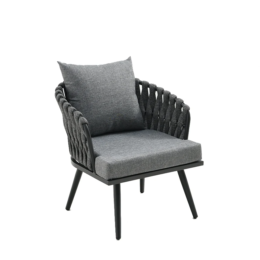 4pcs outdoor waterproof fabric garden furniture rope sofa chair set modern patio aluminum sofa set