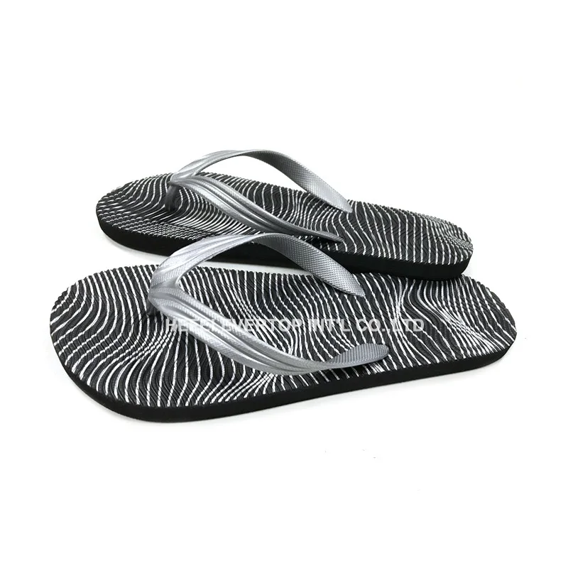 China brand male breathable slippers striped fancy comfortable flip flops slippers