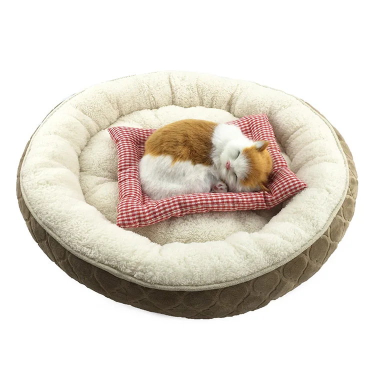 
Kingcason Calming Little Dog Bed Diamond Lattice Pattern Open Pet Bed 