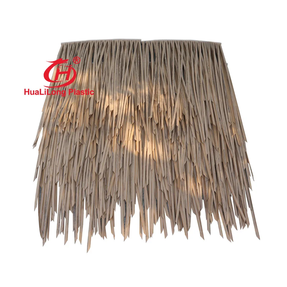 Custom synthetic fireproof waterproof simulated artificial  straw house beach umbrella thatch palm roofing