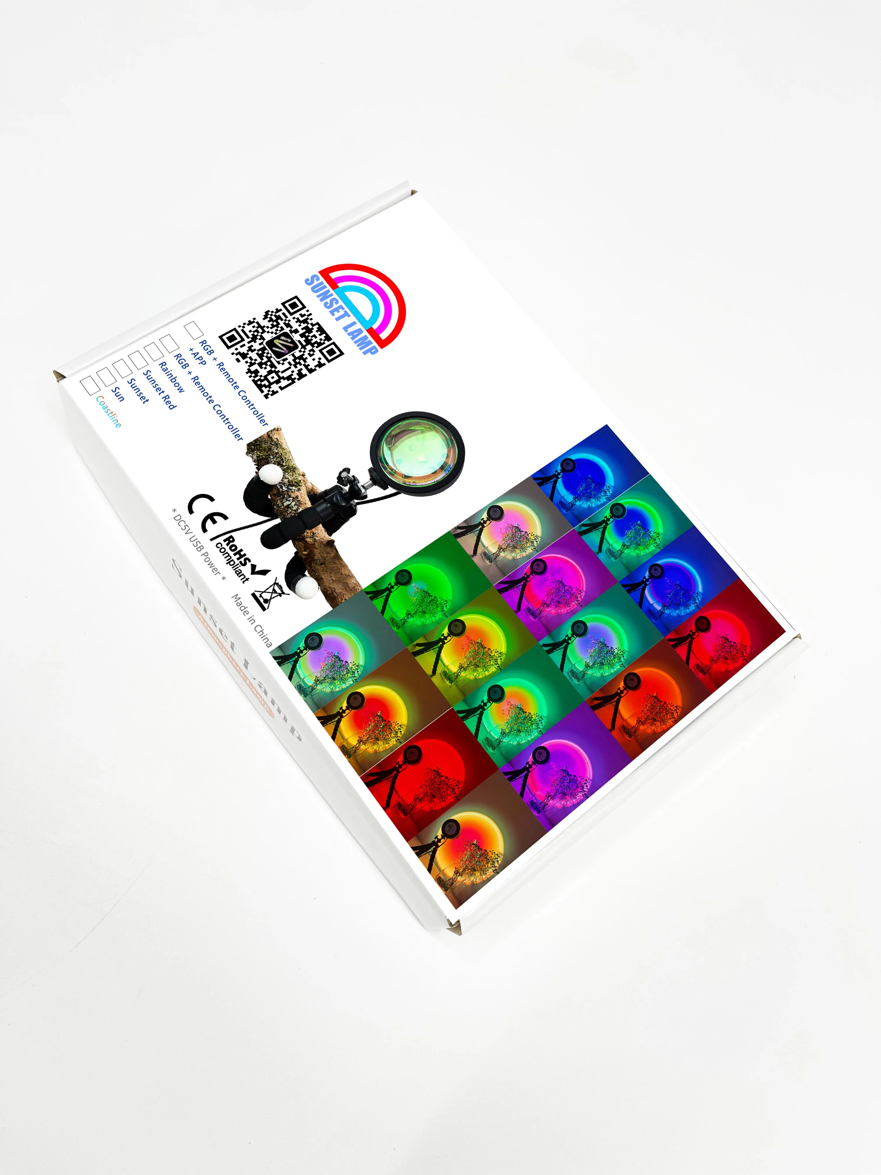 BOKUN bedroom decor light rainbow mellow custom logo Mini Remote 16 Colors Night RGB Sunset Tripod Lamp Projector with App Phone