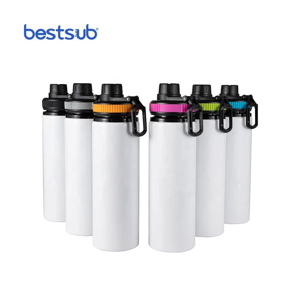 Bestsub Wholesale Supplier Custom 28oz 850ml Sublimation Blanks White Aluminum Water Large Cola Bottle with Color Cap