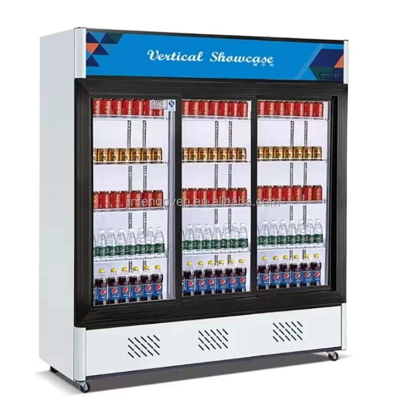 3 door display fridge glass door display cooler / drink refrigerator display cooler