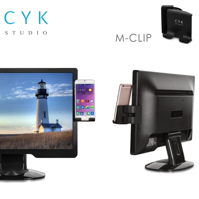 
New Design Display Side Clip Silicone Adjustable Cell Phone Holder for video conference 