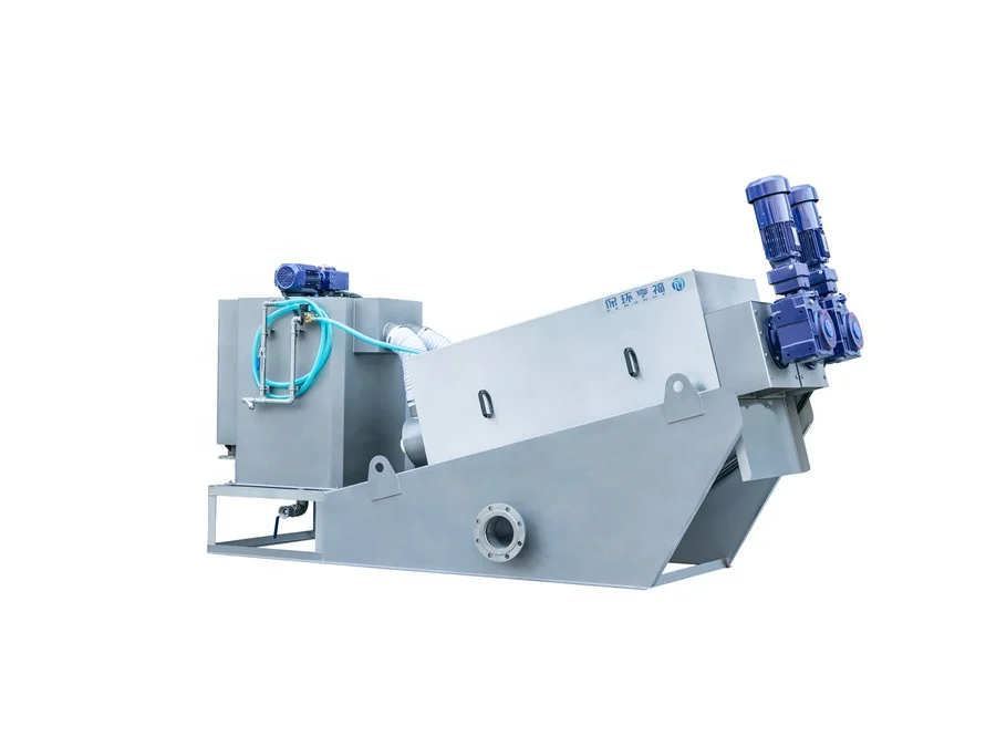 automatic multi plate screw dehydrator for wastewater sludge dewatering