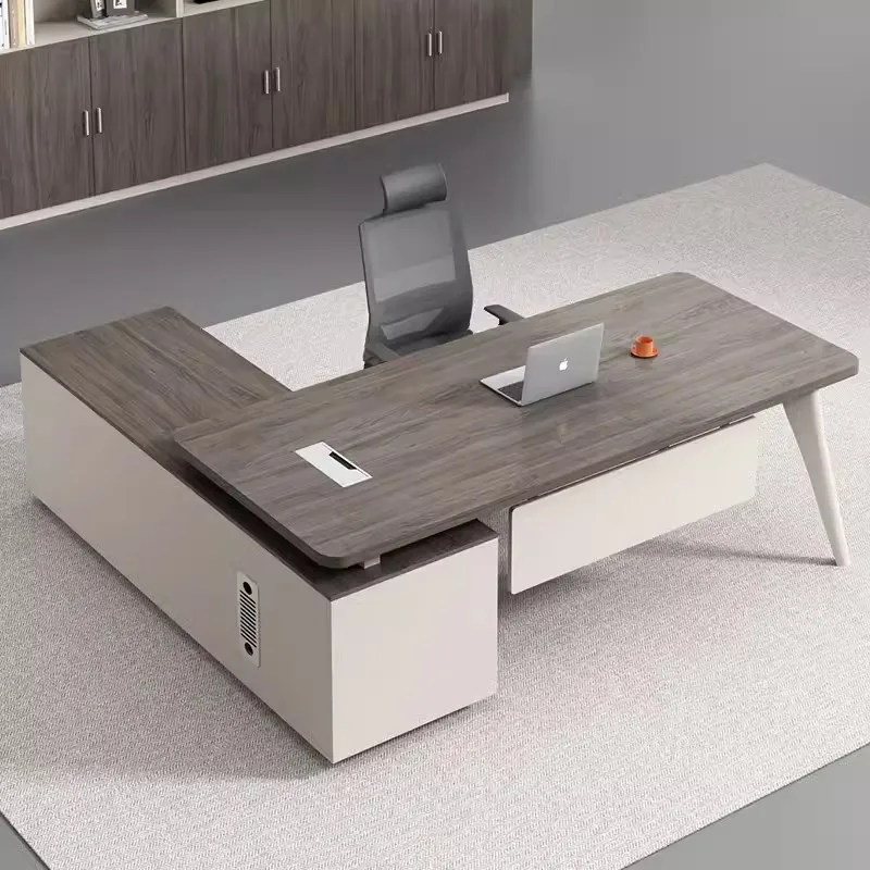 Luxurious Simple L-Shaped Executive Manager Desk Office Furniture Direct Sale