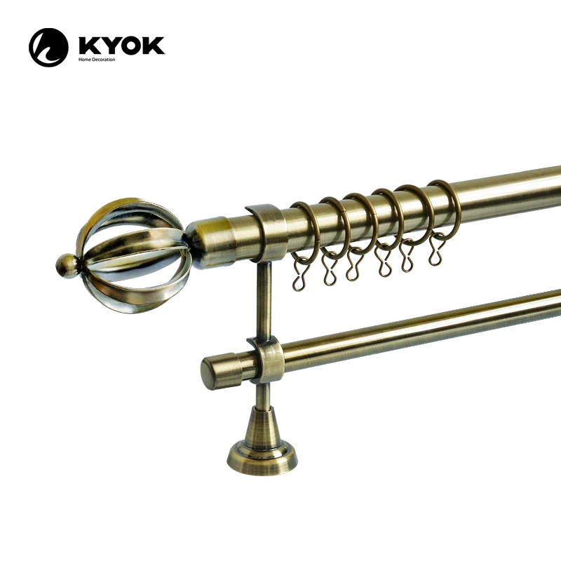 KYOK cheap price cage Shaped Anti Brass curtain rod accessories for interior decoration