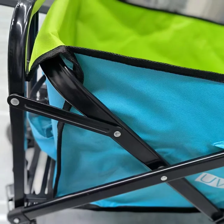 Custom camping folding wagon cart outdoor portable shopping picnic trolley multi-functional folding cart