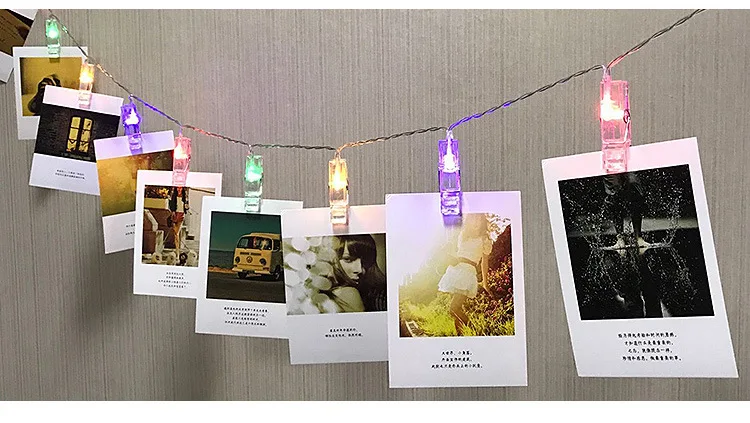 
Warm color clip 6 meters 40 lights-USB type led photo wall clip small lantern decoration light 