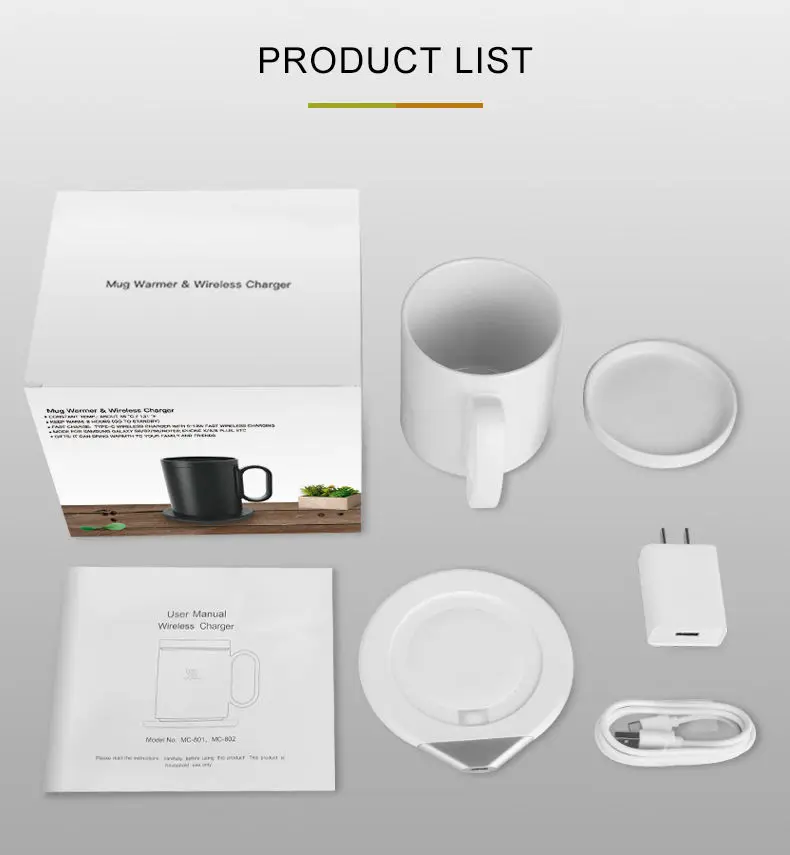 Customization ceramic mug 12V/1.5A Black White Straight Drink Self Warming Heated Coffee Cup Ceramic With Lid