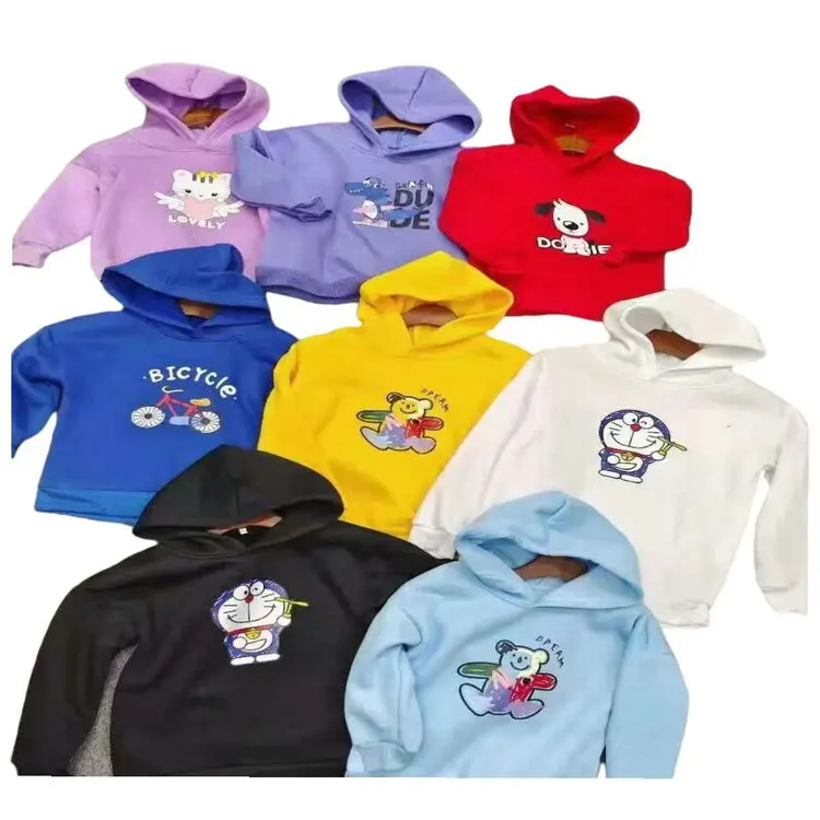 1.42 Dollar Model DZL056  Spring Cotton No Fur Children Boys And Girls Oversized girl pullover wholesale hoodies