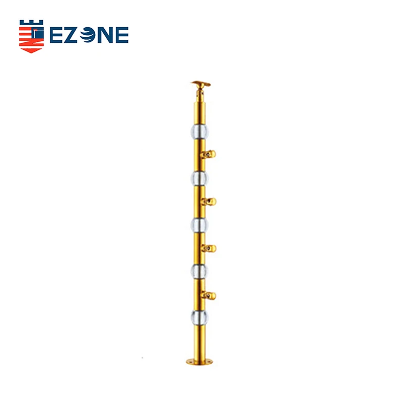 Clear Acrylic Balustrade with Satin Stainless Steel Baluster for Interior Stairs Balcony Deck Railing and Handrail Application