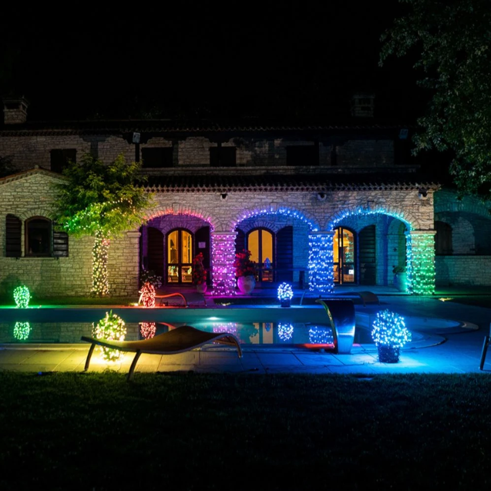 outdoor christmas string rgb color changing led icicle light