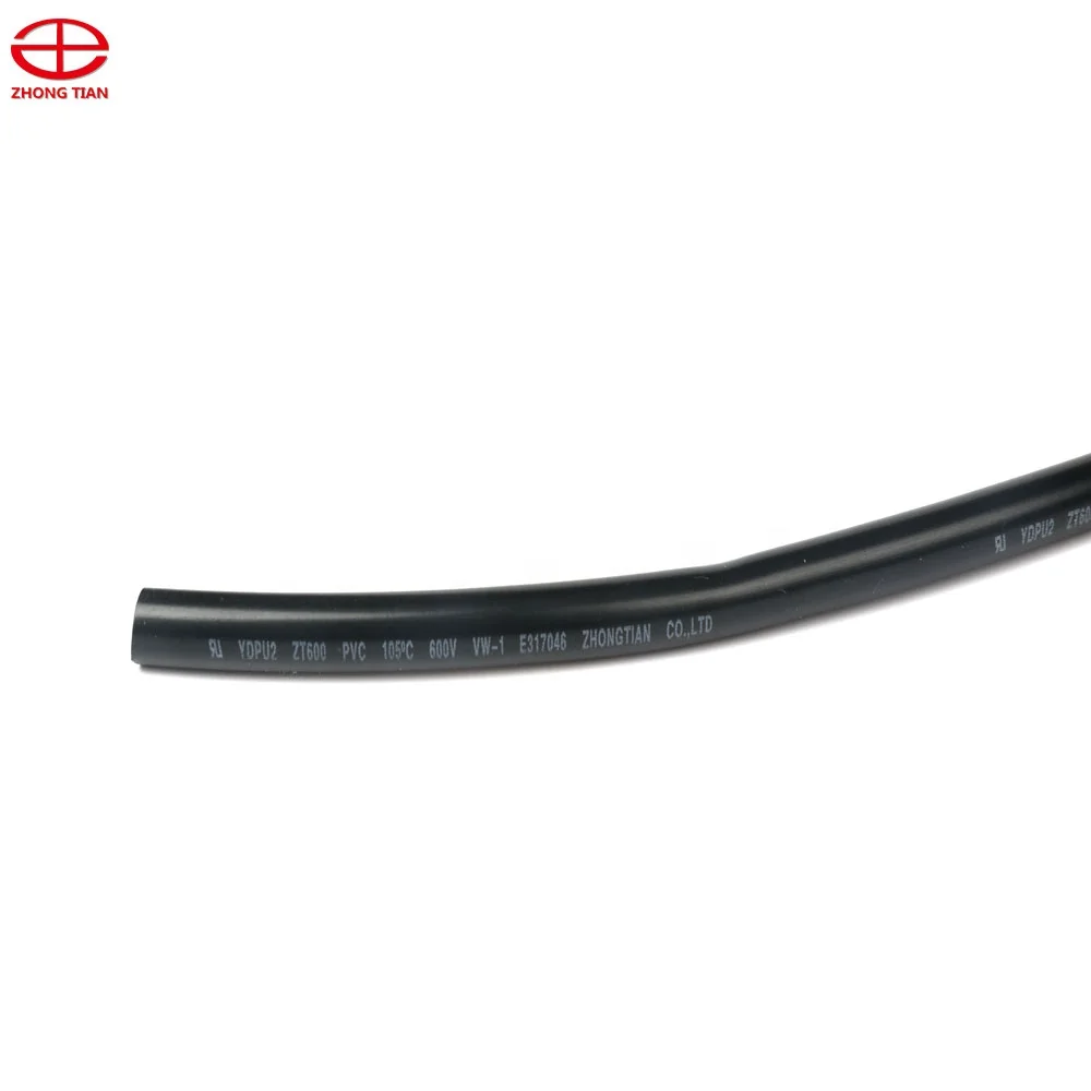 105 600V Black Soft PVC Insulation Sleeve Tubing for Electrical Cable