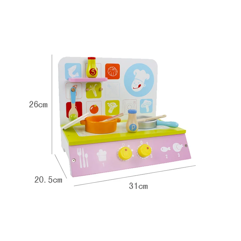 Hot sales wholesale small green cooktop Pretend Play Toys wooden kitchen toys