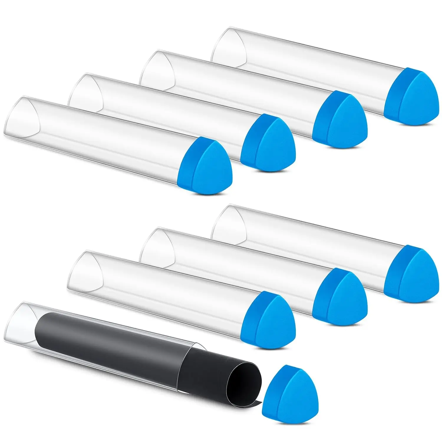 Custom Color Plastic Prism Shaped Playmat Tube Clear Plastic Packaging Playmat Tube for TCG MTG Gaming