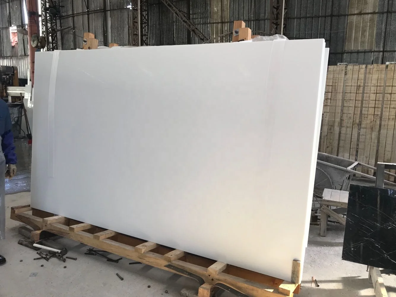 BOTON STONE Standard Hardness Crystal Tiles Cut To Size Crystallized Glass Nano White Marble Stone