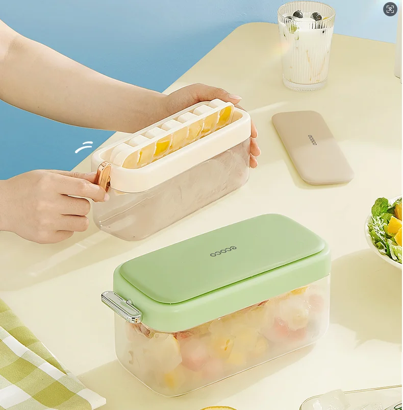 Ecoco 14 Grids & 21 Grids Large Capacity Food Grade Ice Cube Maker with Storage Box Ice Cube Tray