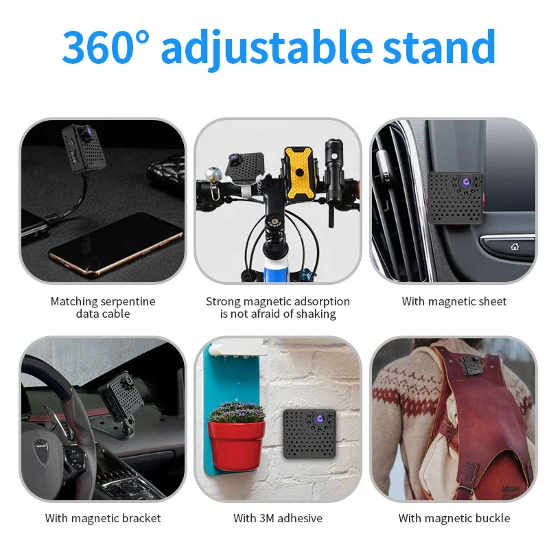 W18 1080p HD 1150mah Night Vision 155 degree wide angle Wireless Home Security Mini Wifi Cameras