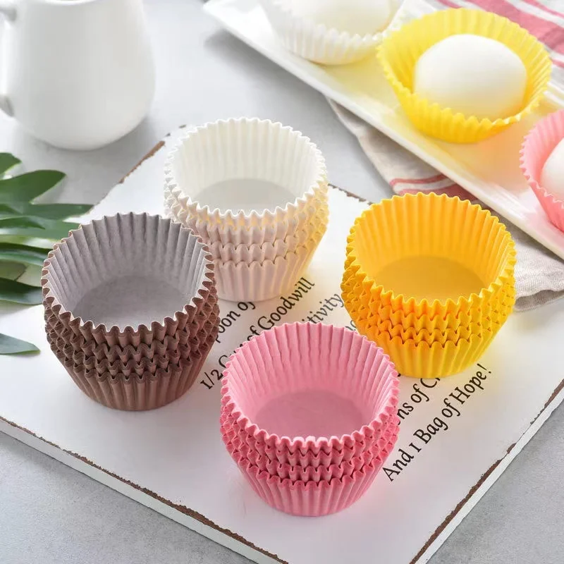 Factory direct sales Oil Proof Paper Cake Muffin Wrapper Baking Mold Making Sundae Cupcake Cups