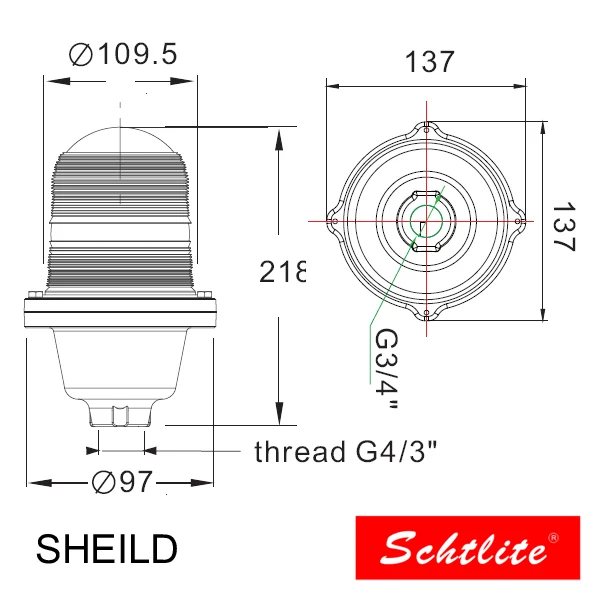 
SHIELD 7 10CD Alloy Wholesale blue Flash LED Aviation Obstruction Light Tower 