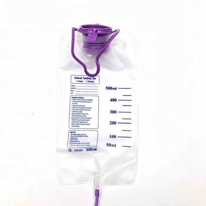 Wholesale Disposable medical feeding bag Hospital use 1000ml Enteral feeding gravity bag set