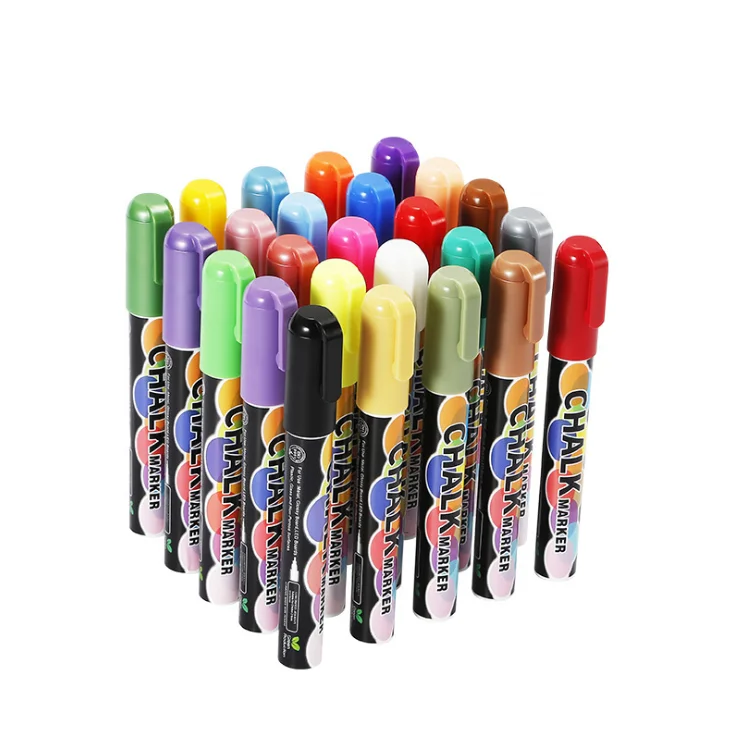 
Liquid Chalk Marker Erasable Multi Colored Highlighters markers LED Writing Board Glass Window Art 25 Colors Marker Pens 
