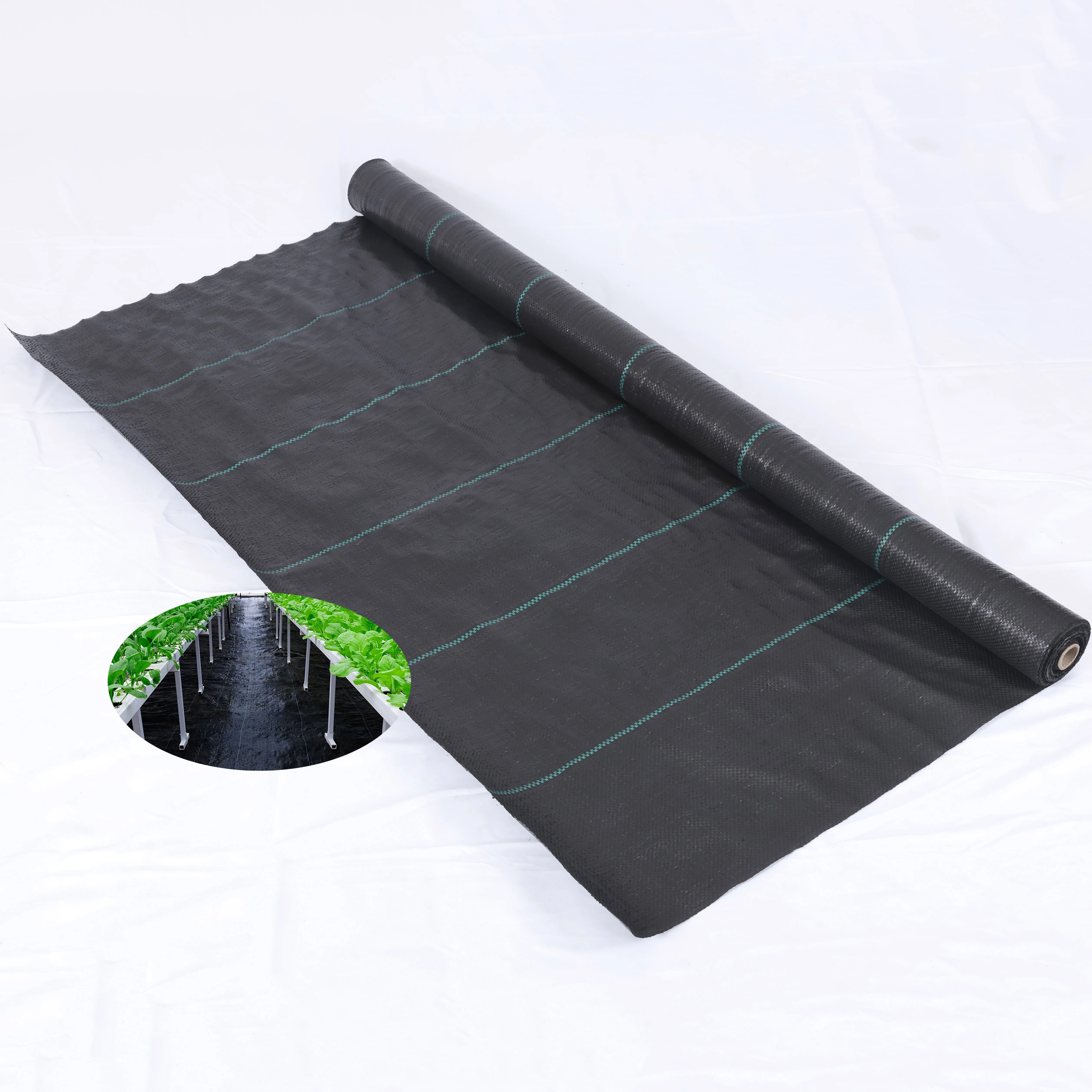 black polypropylene woven landscape agricultural weed control fabric roll mulch film ground covering weed barrier