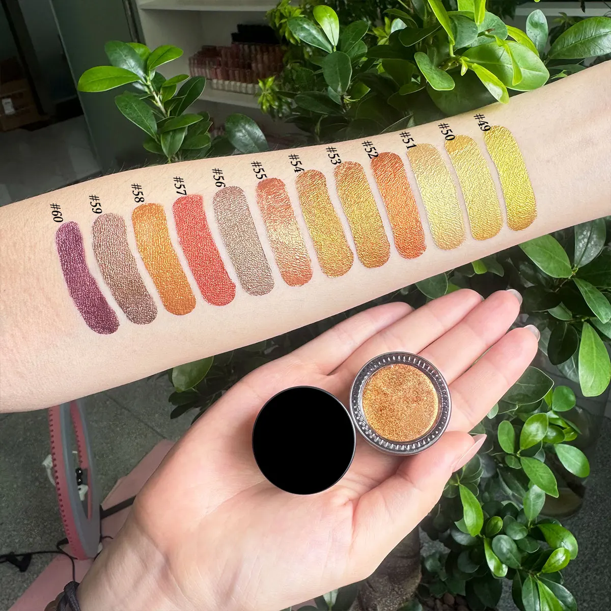 Custom logo makeup cream eye shadow long lasting waterproof high pigment shimmer glitter metallic eyeshadow