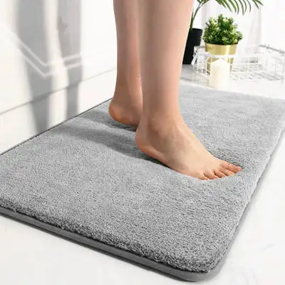 Customizable Absorbent Bathroom Rug Mats Soft Memory Sponge Anti-Slip Bath Mat Factory Supply Eco-Friendly Washable Home