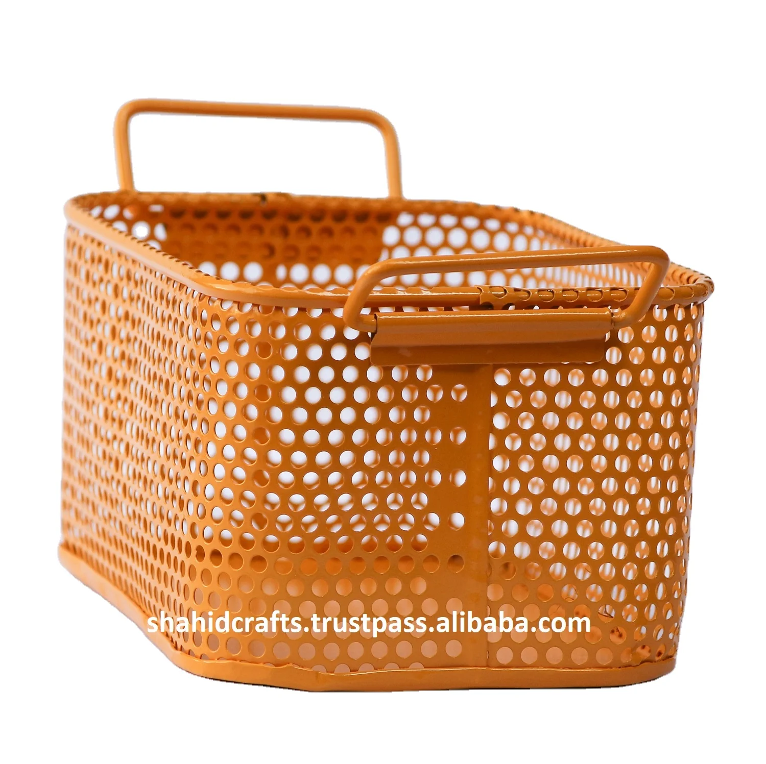 Handmade New Latest Design Decorative Fruit Storage Basket Metal Basket Set of 2 Manufacturer And Exporter From India