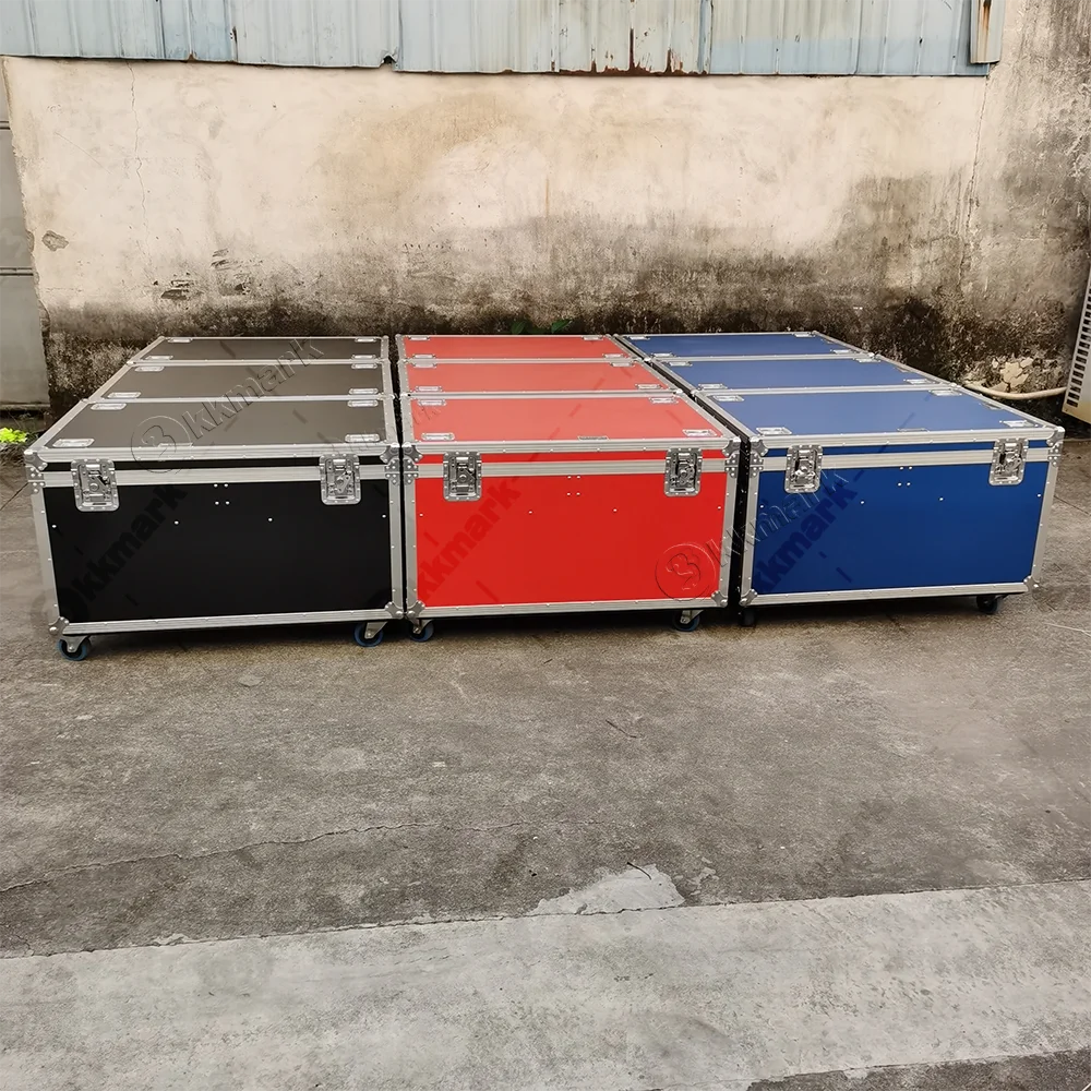 KKUT45X30X30 Black red Blue heavy duty transport road tool box stage performance pack cable utility trunk flight cases