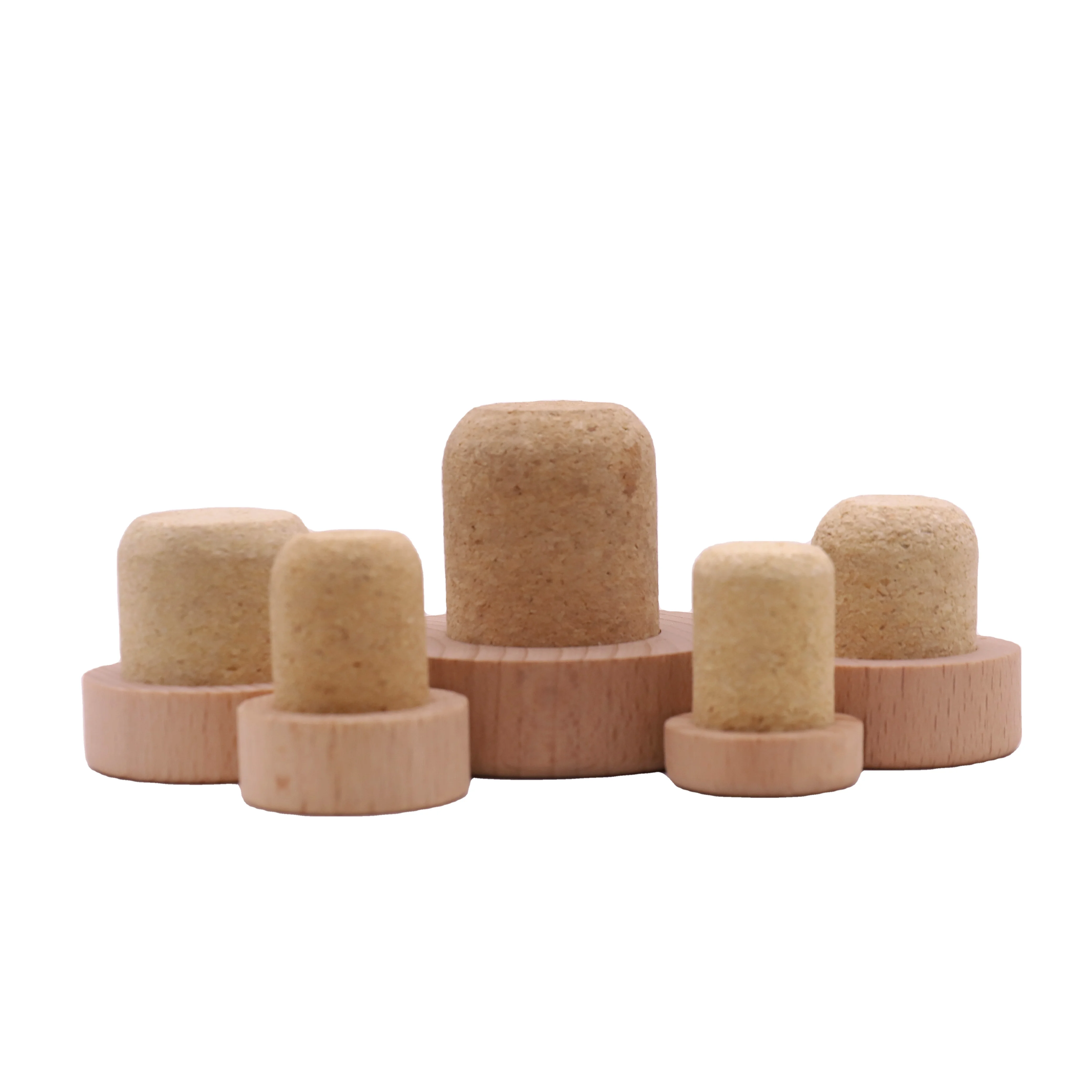 Customized luxury wooden bottle stopper T shape whiskey spirits whisky bottle synthetic cork stopper wooden vodka cap