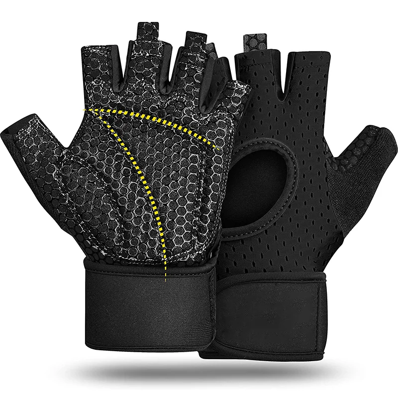 Pink Breathable Weight Lifting Gloves Women Thickening Palm Pad Workout Gym Gloves with Wrist Support Grip for Fitness