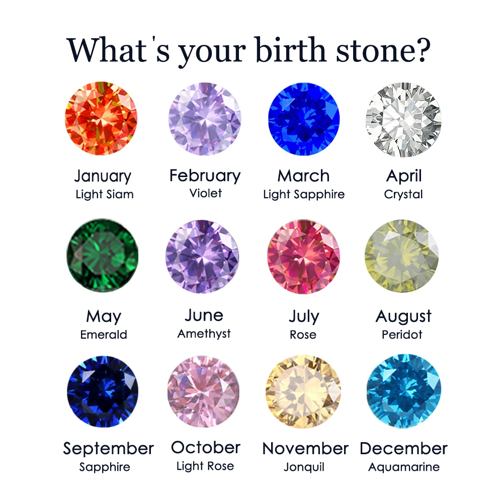 eManco Birthstone Zirconia Necklace 12 Color Stainless Steel pendant necklace Constellation Month Gift Jewelry wholesale