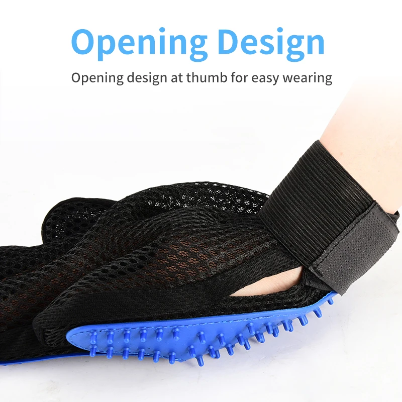 gloves for pets grooming bath deshedding brush tool clean supplies custom gentle five fingers hair removal glove wholesale