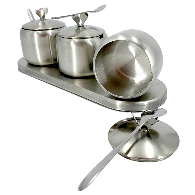 
kitchen utensil Salt and sugar set seasoning box Stainless steel platform design 