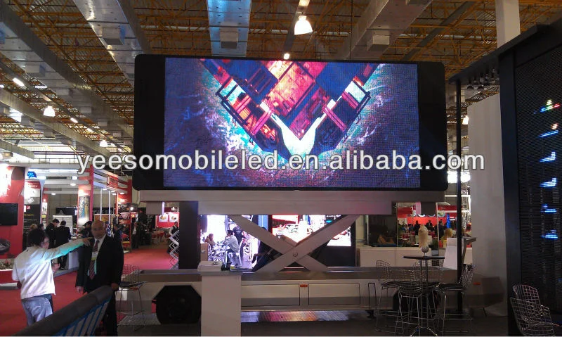 
Media Tools YES-T12 Information Trailer with Scissor Type Hydraulic Lifting Support System Mobile Trailer Advertise LED Display. 