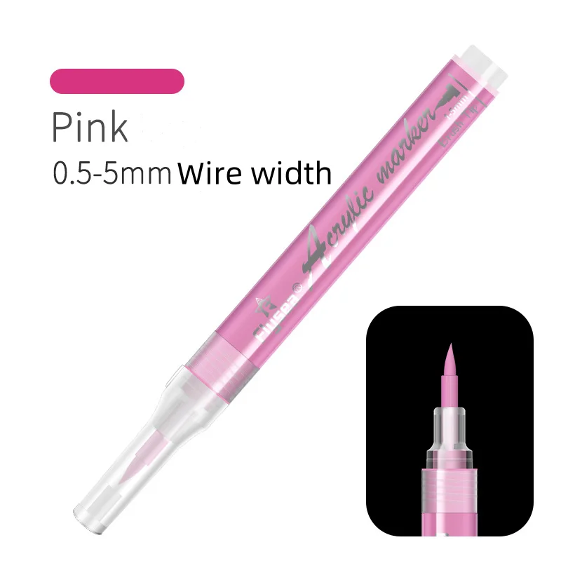 1pc colourful Permanent  Brush Tip Art Acrylic  Paint Marker Pen