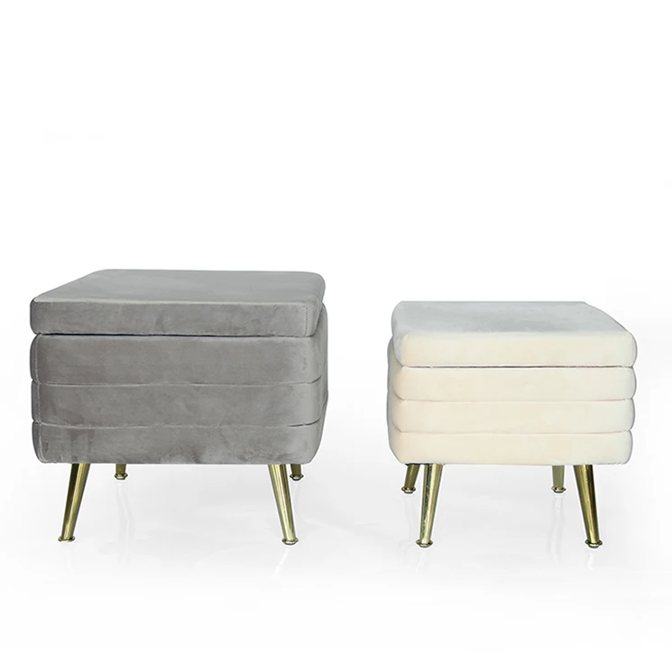 
Amazon Super Soft Home Decorative Square Velvet Storage Pouf Ottoman Storage Stool 