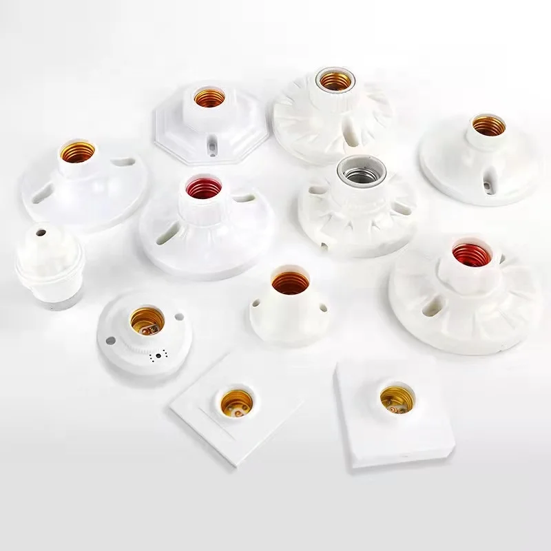 energy saving Bulb Holder Plastic Lamp Holder adapter E27 square round porcelain Light Socket lamp base ceiling Light fixture