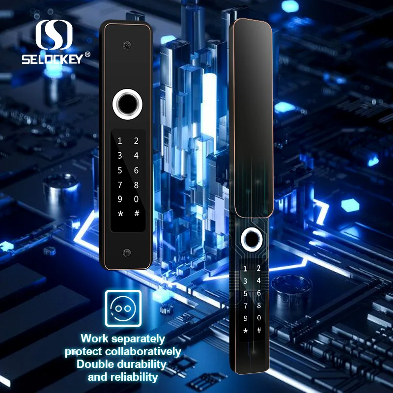 
Factory wholesale IP68 waterproof outdoor smart biometric fingerprint scanner door lock rim lock for Garden door 