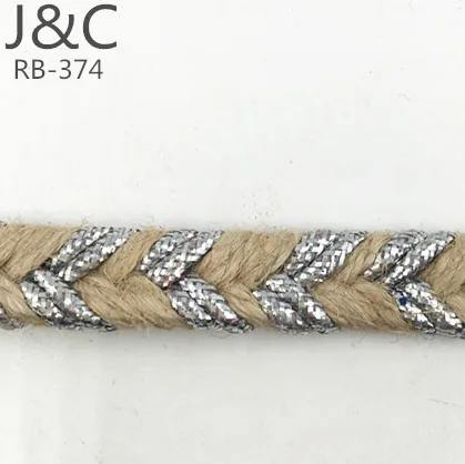 silver string Jute lace for decorating  soles