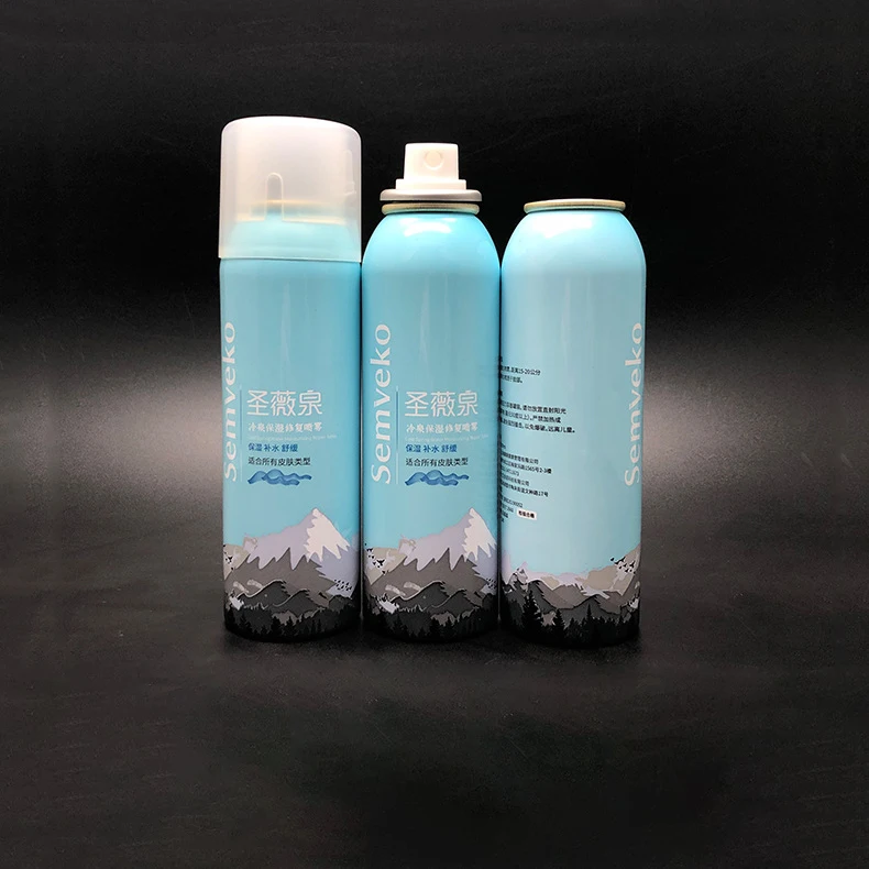 Manufacturers Customized 100ml 150ml 200ml Moisturizing Spray Sunscreen Spray Aerosol Can Interface Moss Aluminum Can