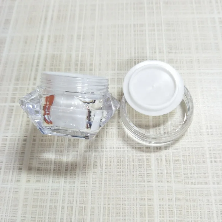 3g 5g 10g diamond shaped plastic cosmetic cream jars with lids